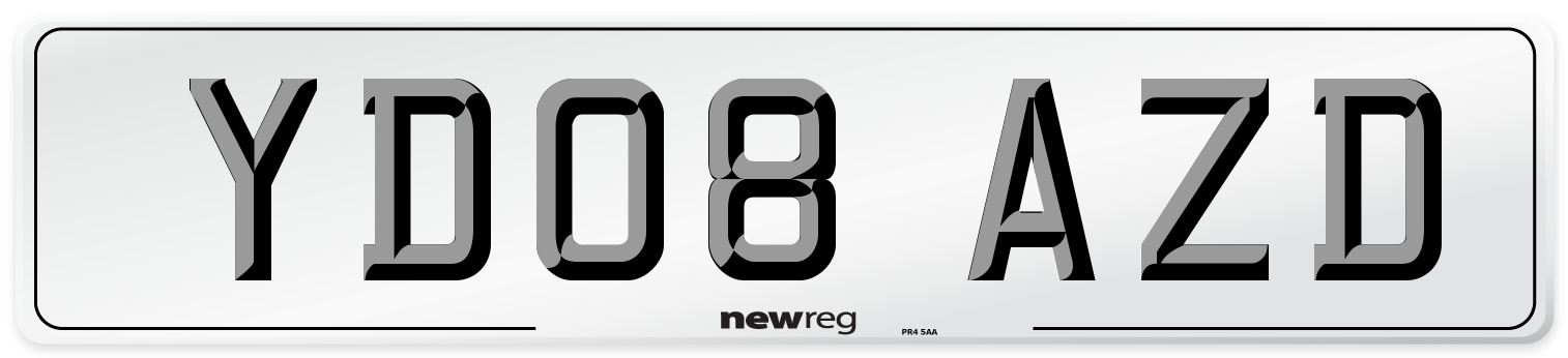 YD08 AZD Number Plate from New Reg